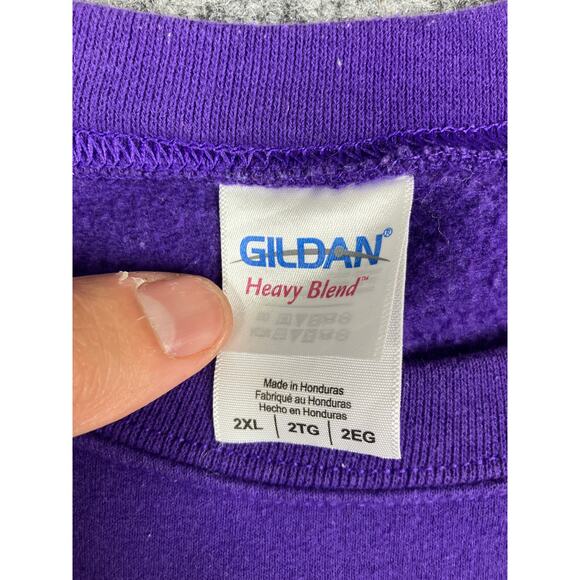 Gildan Sweatshirt Mens 2XL Purple Nebraska Logo Crewneck Pullover Vintage - Picture 3 of 9